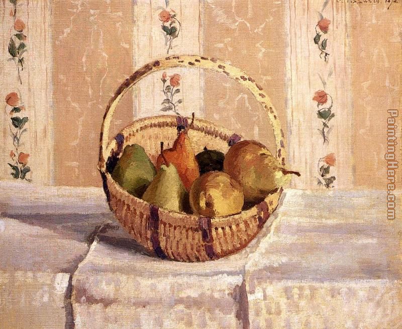 Apples and Pears in a Round Basket painting - Camille Pissarro Apples and Pears in a Round Basket art painting
